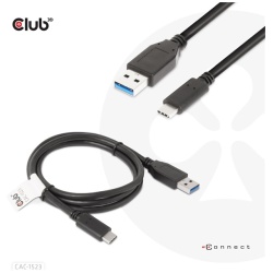 Club 3D Kábel - CAC-1523 (3.1 USB-C Gen 2 to 3.1 USB-A Gen 2