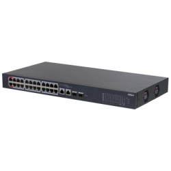Dahua Mendzselhető PoE switch - CS4226-24ET-240 (Cloud menedzsment; 24x 100Mbps at/af PoE; 2x 1Gbps; 2x 1Gbps SFP; 240W)