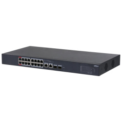 Dahua PoE switch - CS4218-16ET-135 (Cloud menedzsment; 16x 100Mbps at/af PoE; 2x 1Gbps; 2x 1Gbps SFP port; 135W PoE)