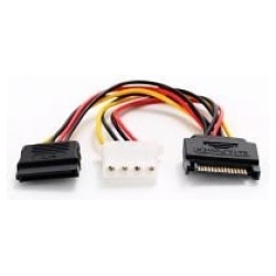 Delock Átalakító Kábel - 65235 (15 tűs SATA (apa) - 4 tűs Molex (anya) + 15 tűs SATA (anya)