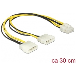 Delock Kábel - 85453 (1 x 8 pines EPS  -> 2 x 4 pines molex