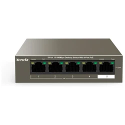 Tenda Switch PoE - TEF1105P-4-63W (5x100Mbps; 4 af/at PoE+ port; 58W)
