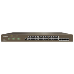 Tenda Switch Vezérelhető - TEG3328F (L2; 24x1Gbps + 4x1G SFP port; rack-mount)