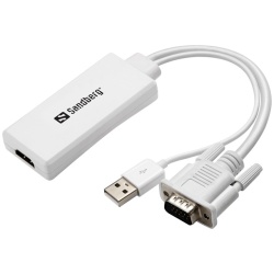 Sandberg Kábel Átalakító - VGA+Audio to HDMI Converter